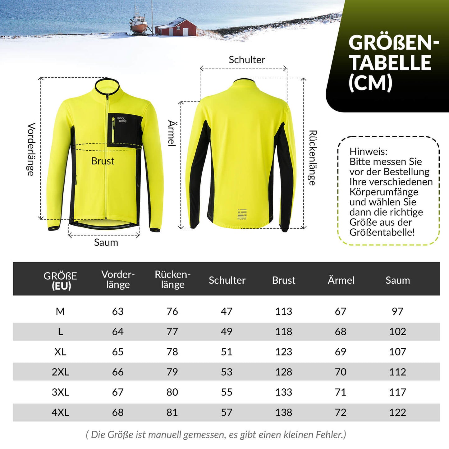 Winterfietsjas voor heren, winddicht, warme wandeljas, ROCKBROS