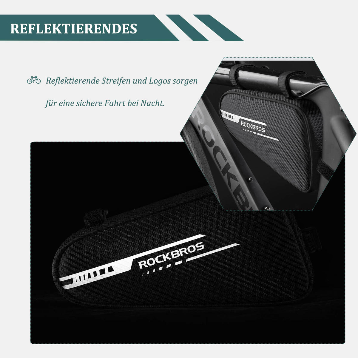 ROCKBROS Frametas waterdicht Driehoekstas voor MTB & Racefietsen 1,2L