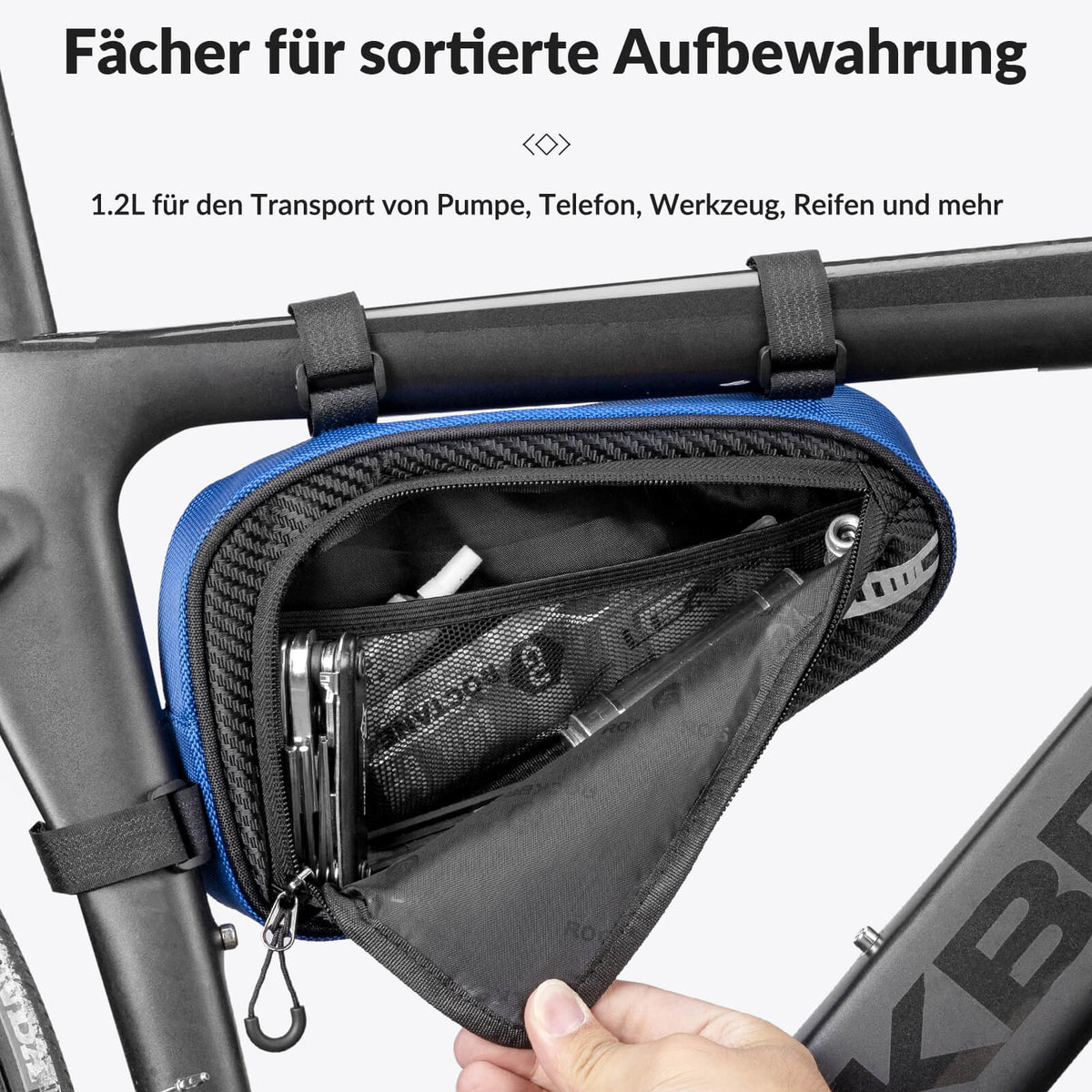 ROCKBROS Frametas waterdicht Driehoekstas voor MTB & Racefietsen 1,2L