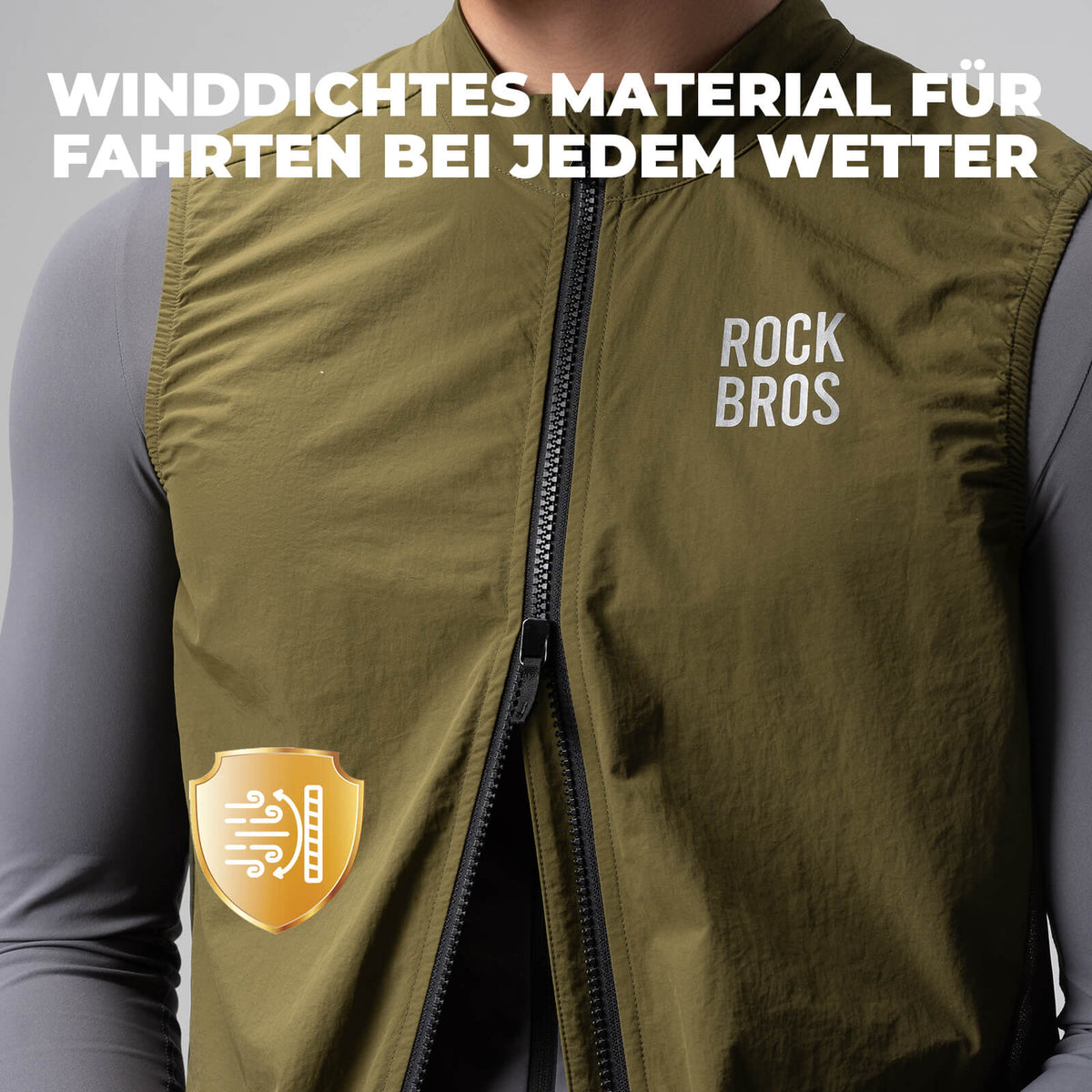 ROCKBROS Mouwloos fietsvest fietsjas Opvouwbaar Ademend