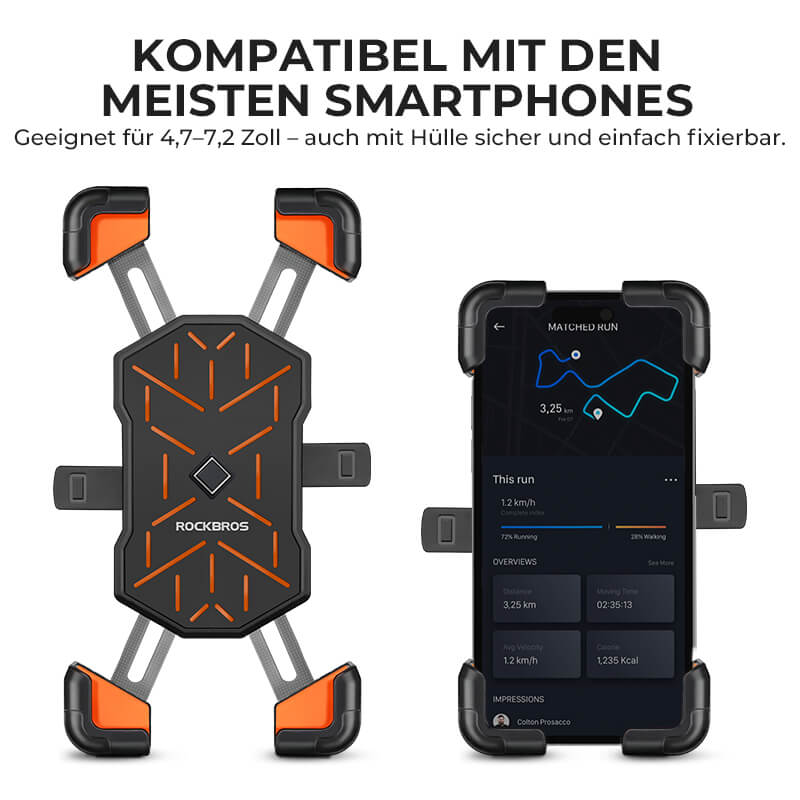 ROCKBROS Fiets Telefoonhouder 360° Draaibaar voor 4,5-7,2 Zoll