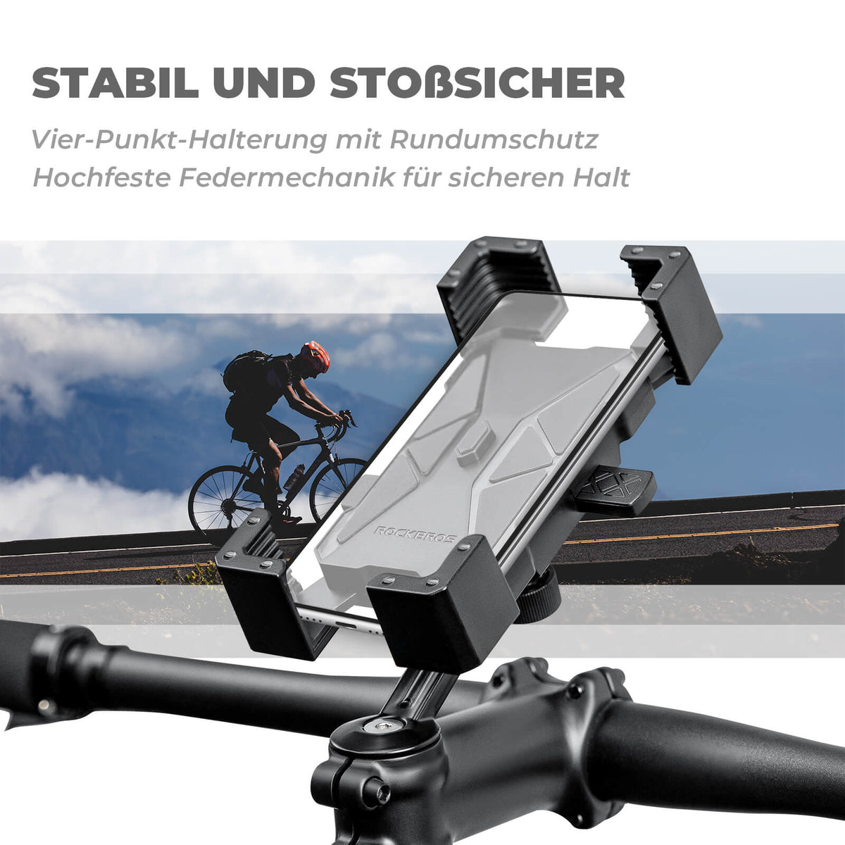 ROCKBROS Fiets Telefoonhouder 360° Draaibaar voor Telefoon 4.5~7.2"