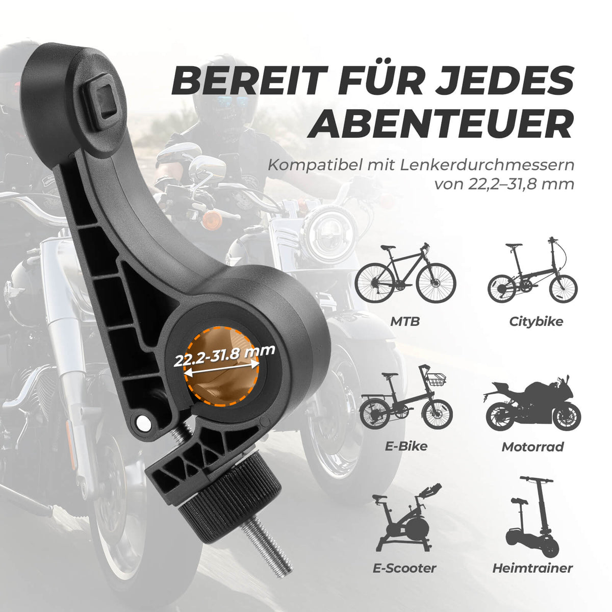 ROCKBROS Fiets Telefoonhouder 360° Draaibaar voor Telefoon 4.5~7.2"