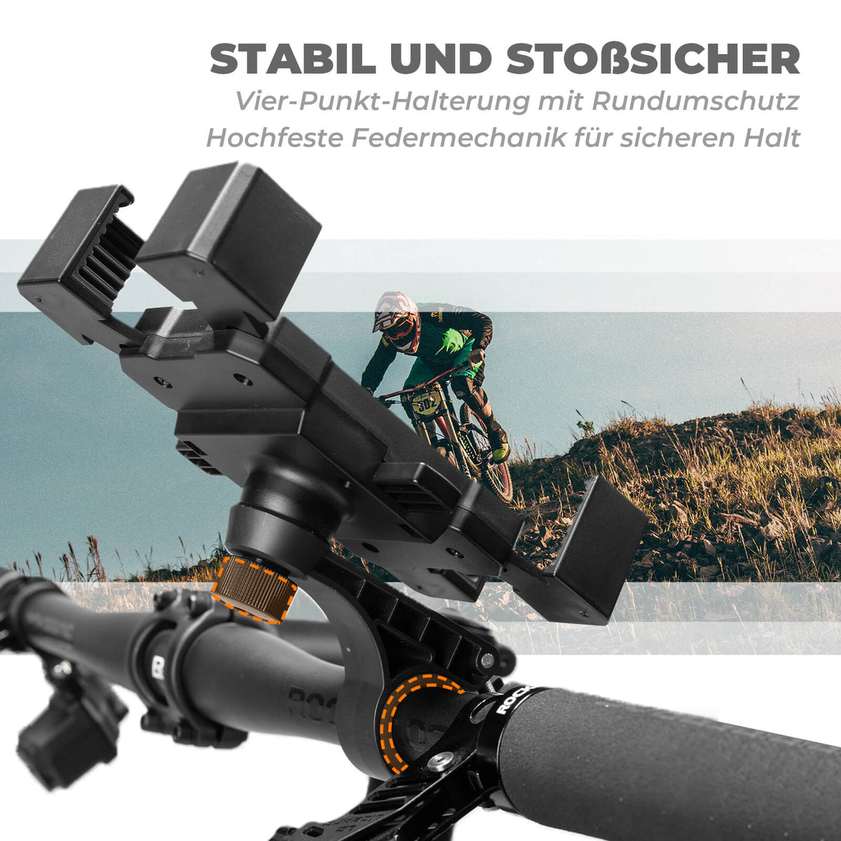ROCKBROS Fiets Telefoonhouder 360° Draaibaar voor Telefoon 4.5~7.2"