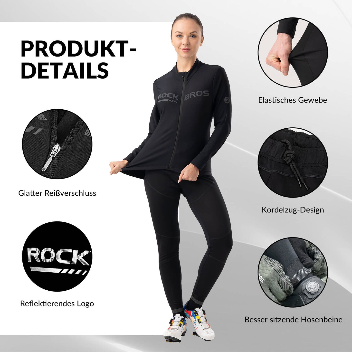 Fietsjas en -broek, winterpak, sportieve fietskleding, ROCKBROS