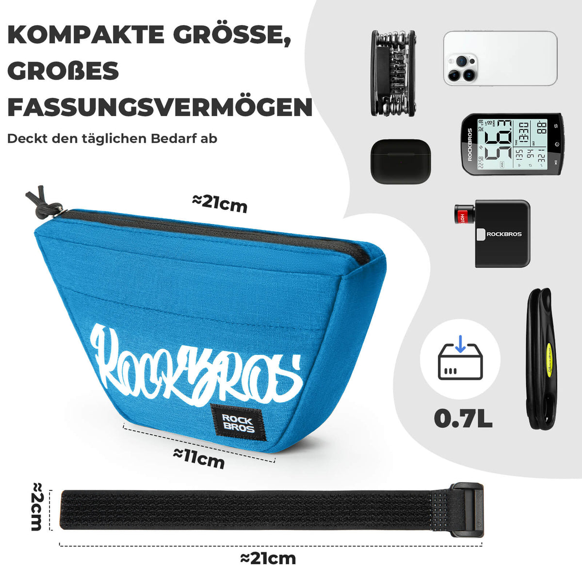 ROCKBROS Stuurzak Licht Compact 0,7L - SketchRide Series