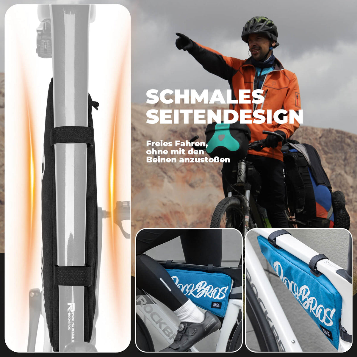 ROCKBROS Frametas met klittenbandsluiting 1,9L - SketchRide Series