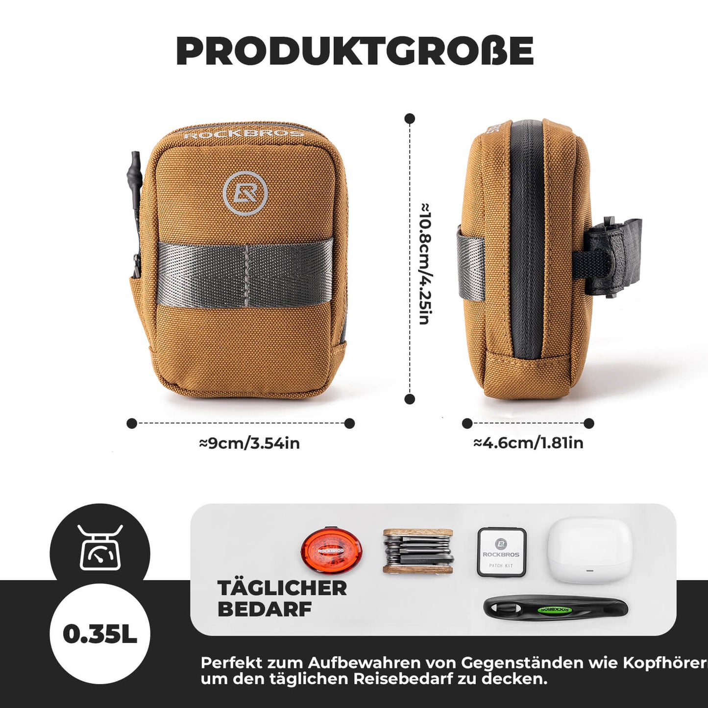 Fietszadeltas Compacte opbergtas Racefiets MTB ROCKBROS