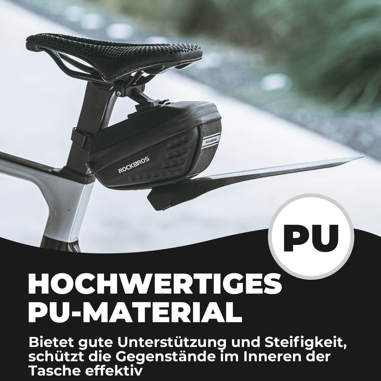 Fietszadeltas met spatbord, waterafstotend, 1,3L/0,8L, ROCKBROS