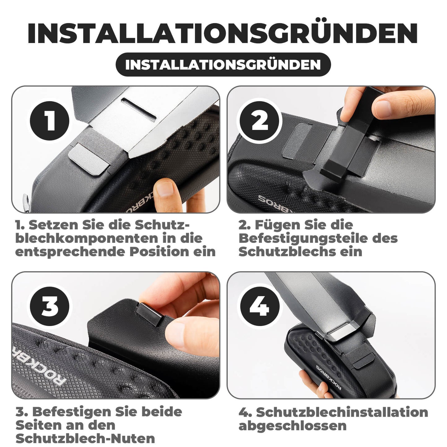 Fietszadeltas met spatbord, waterafstotend, 1,3L/0,8L, ROCKBROS