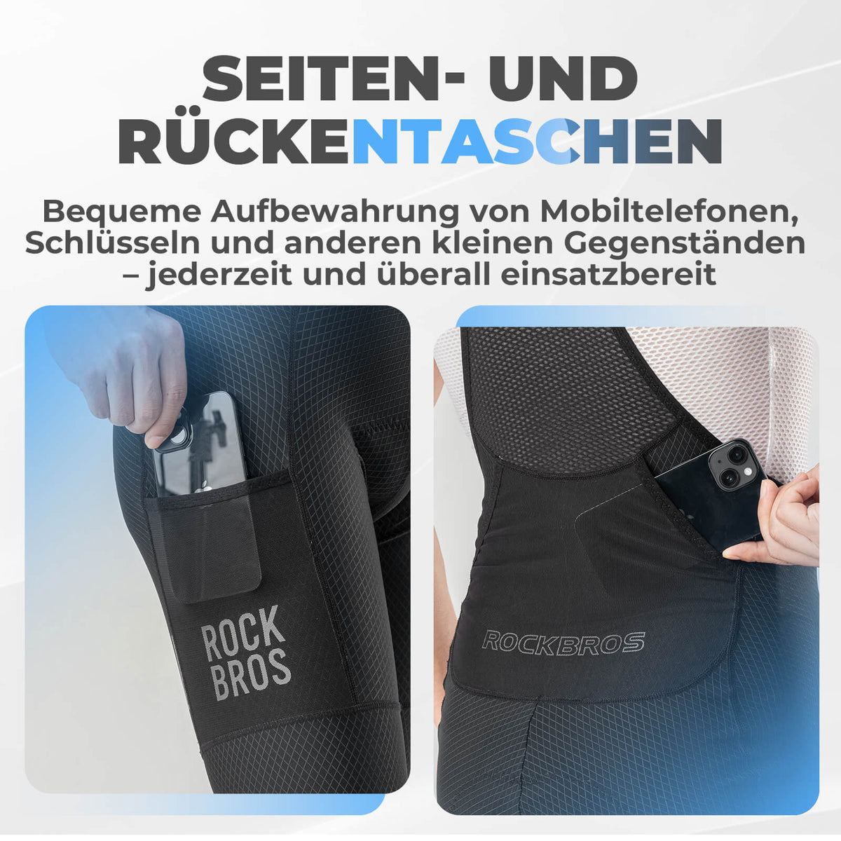 ROCKBROS Heren Fiets Broek met Bretellen met Zitzender Ademend Zomer