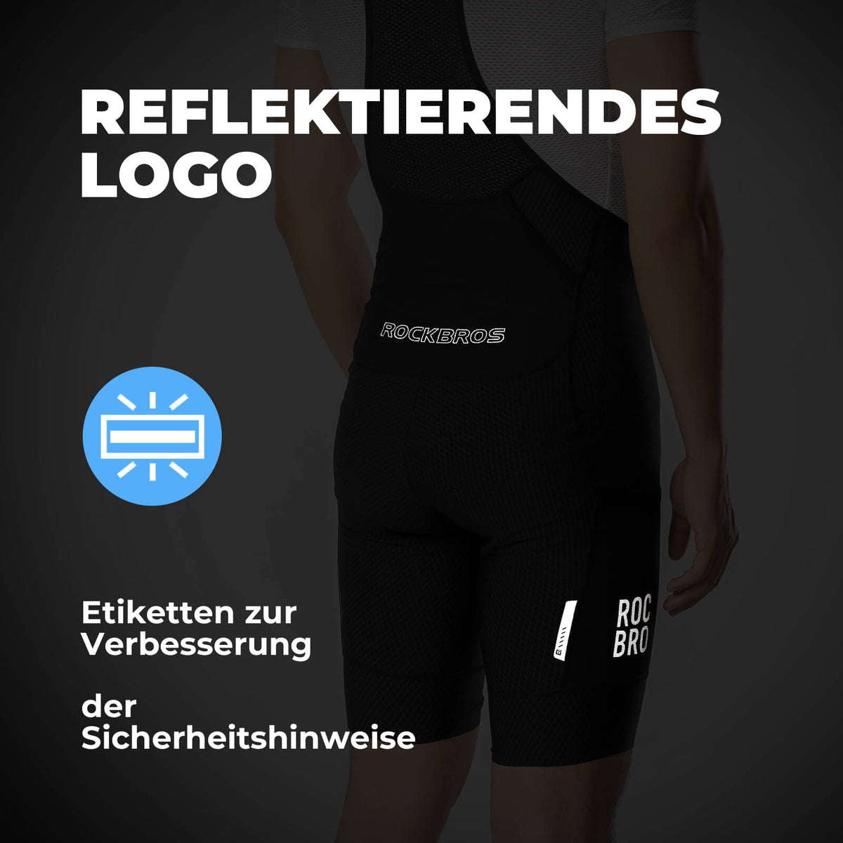 ROCKBROS Heren Fiets Broek met Bretellen met Zitzender Ademend Zomer