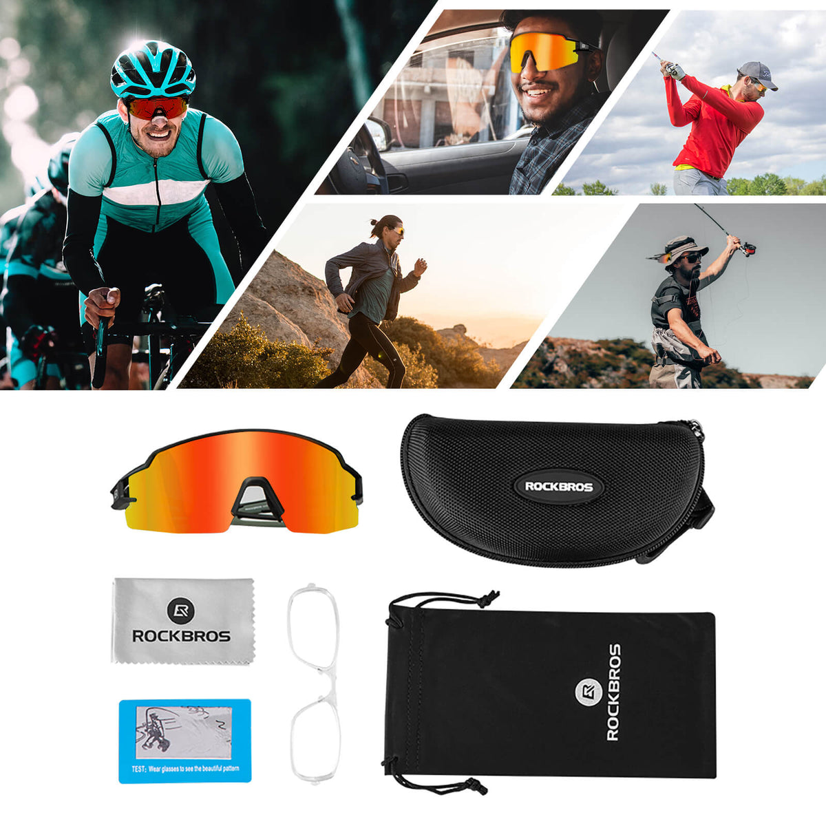 ROCKBROS Fietsbril Fotochromatische Zonnebril UV400-Bescherming