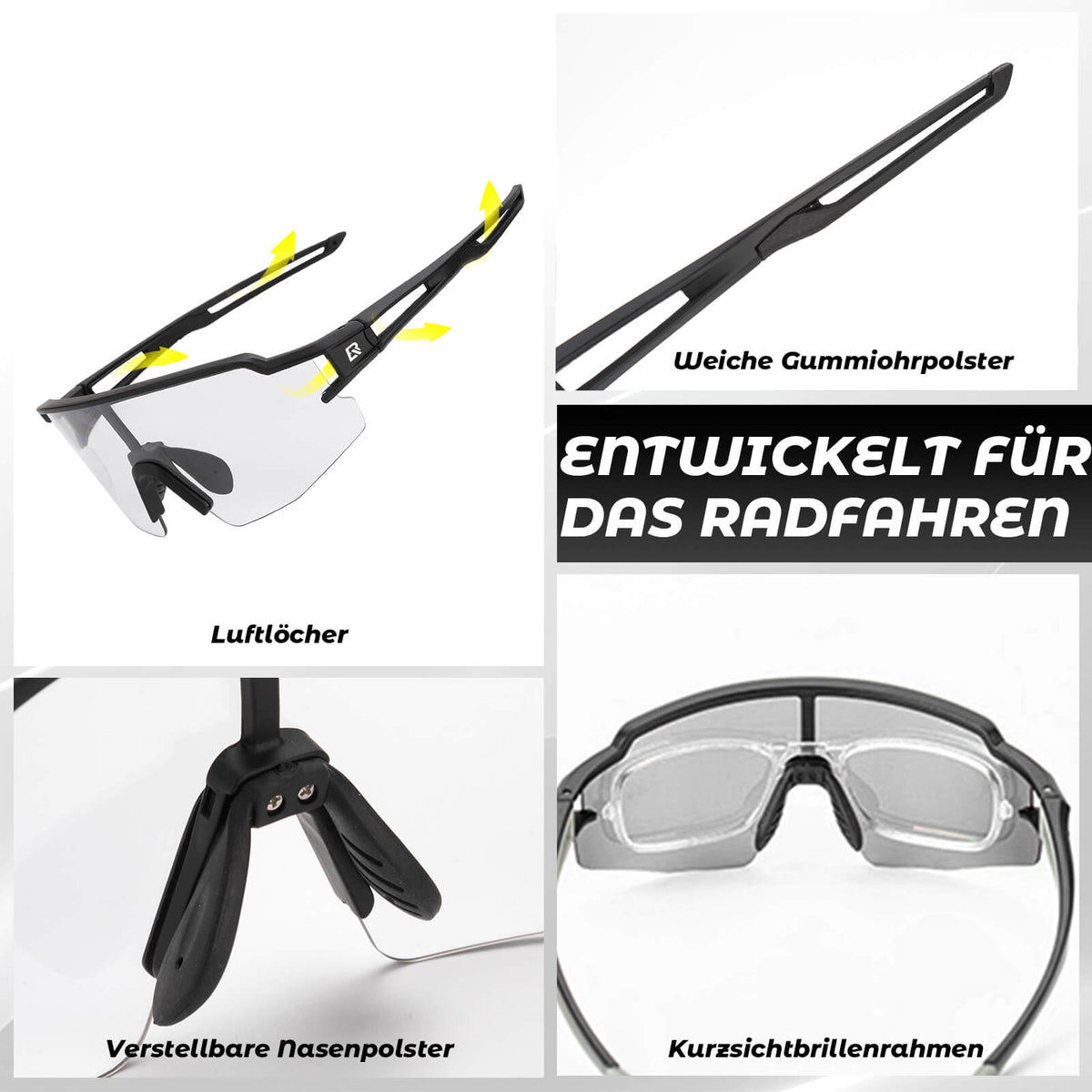 ROCKBROS Fietsbril Fotochromatische Zonnebril UV400-Bescherming