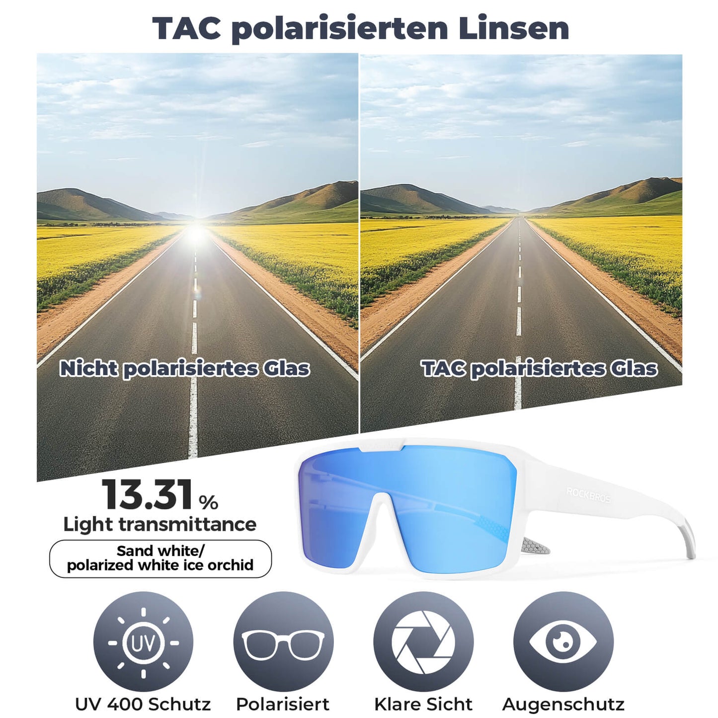 Gepolariseerde fietsbrillen, outdoor zonnebrillen, overzetbrillen, MTB racefiets, ROCKBROS