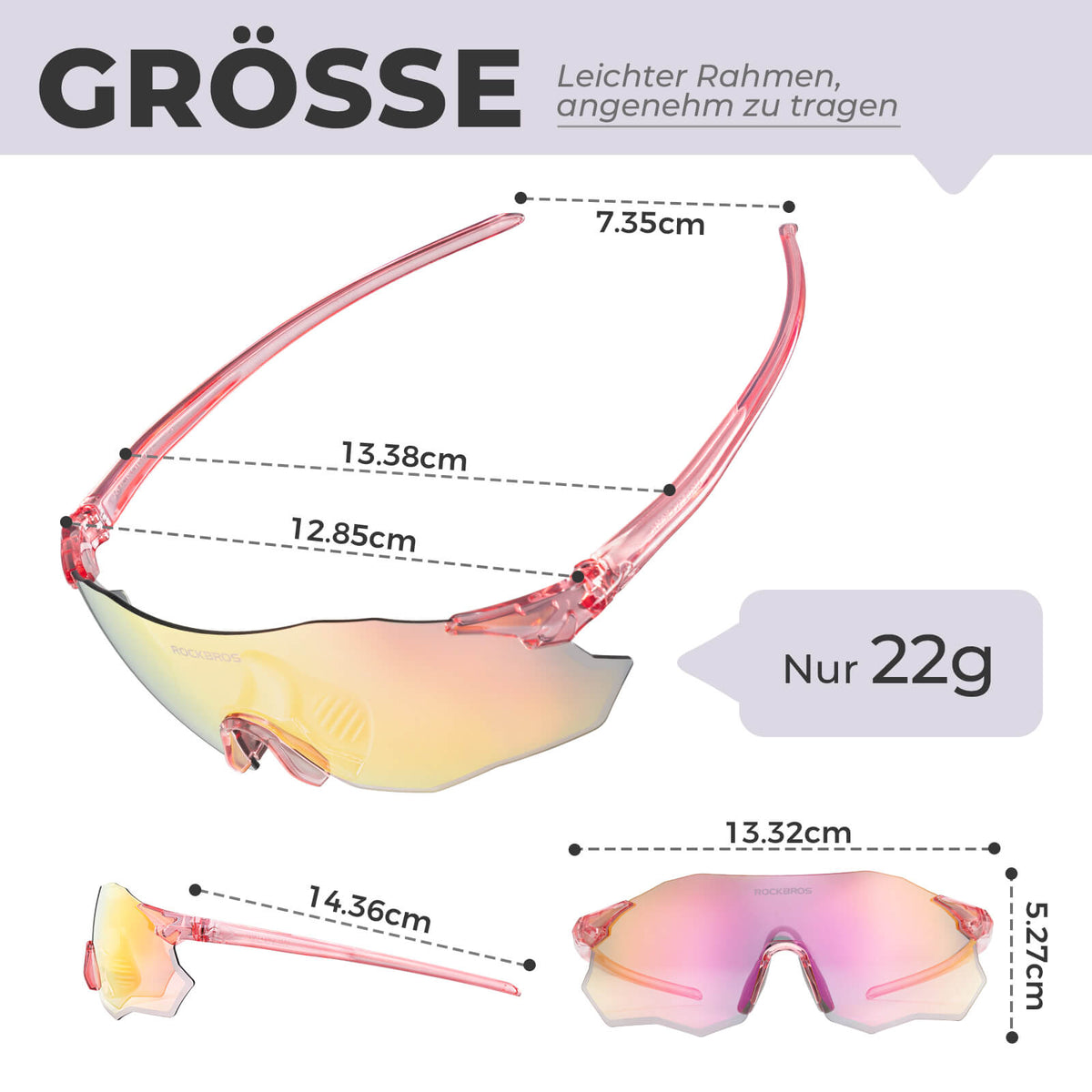 ROCKBROS Fietsbril Zelftönend UV400-bescherming Zonder Montuur -SWIFT