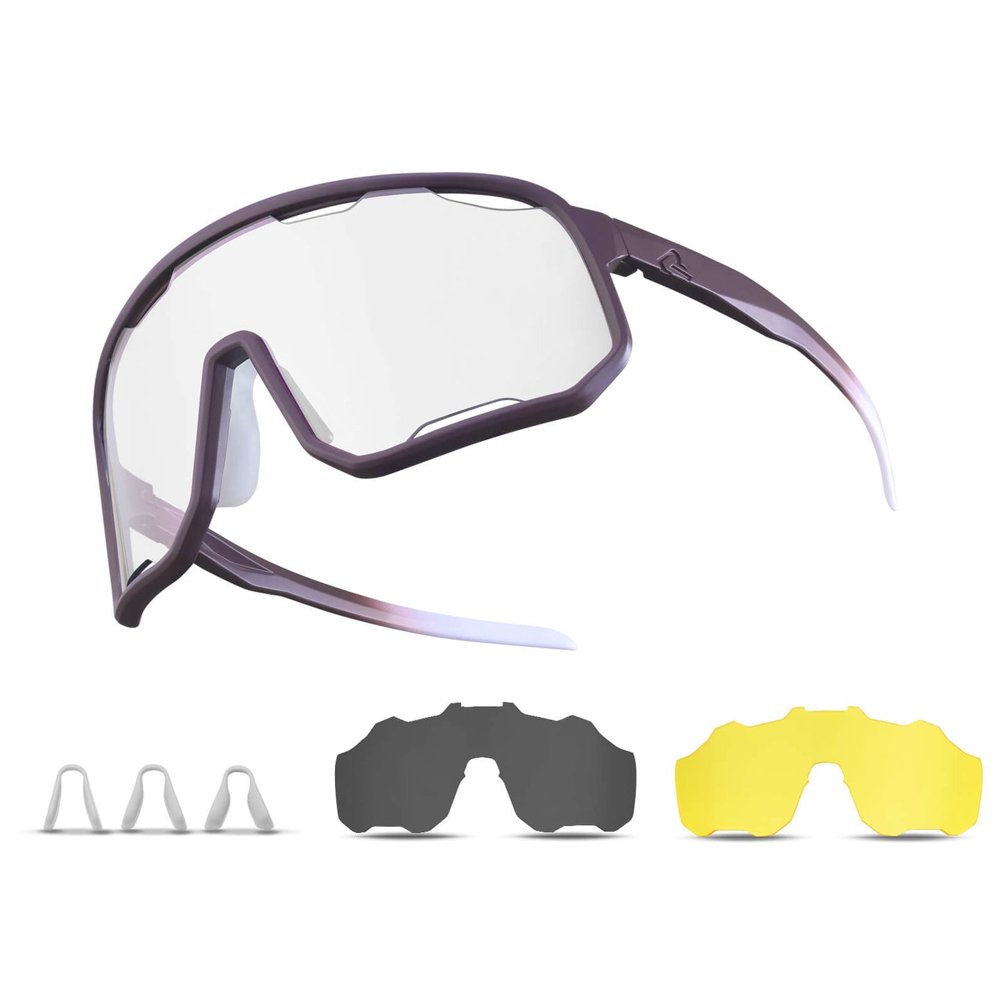Fietsbril, meekleurende zonnebril, UV-bescherming, verwisselbare neuspads, dames/heren, ROCKBROS