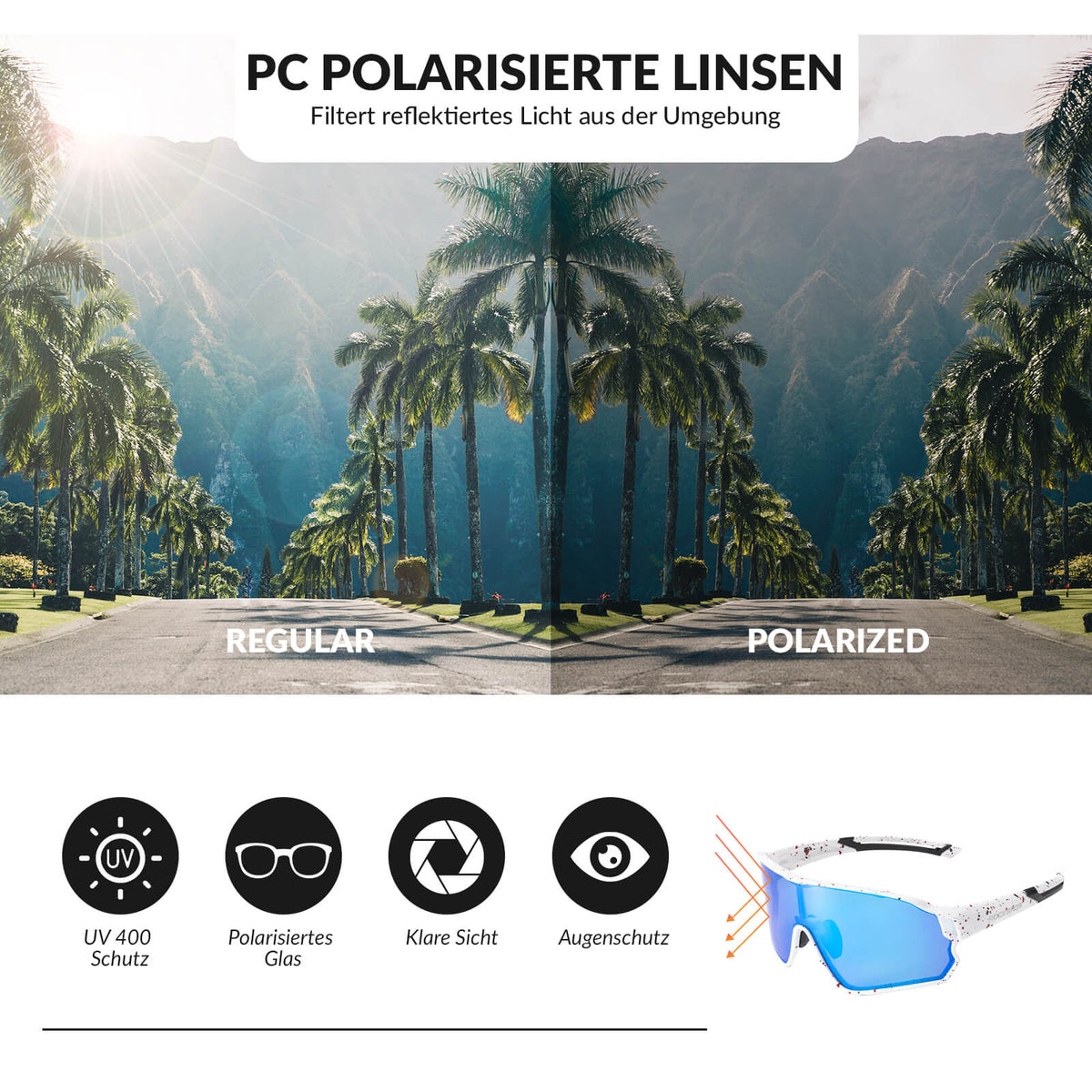 ROCKBROS Vedergewone Polariserende Fietsbril (UV400)