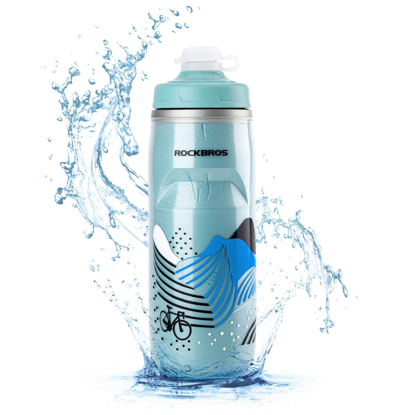 Fietsfles van 620 ml, sportfles met 5-uurs koelfunctie, ROCKBROS