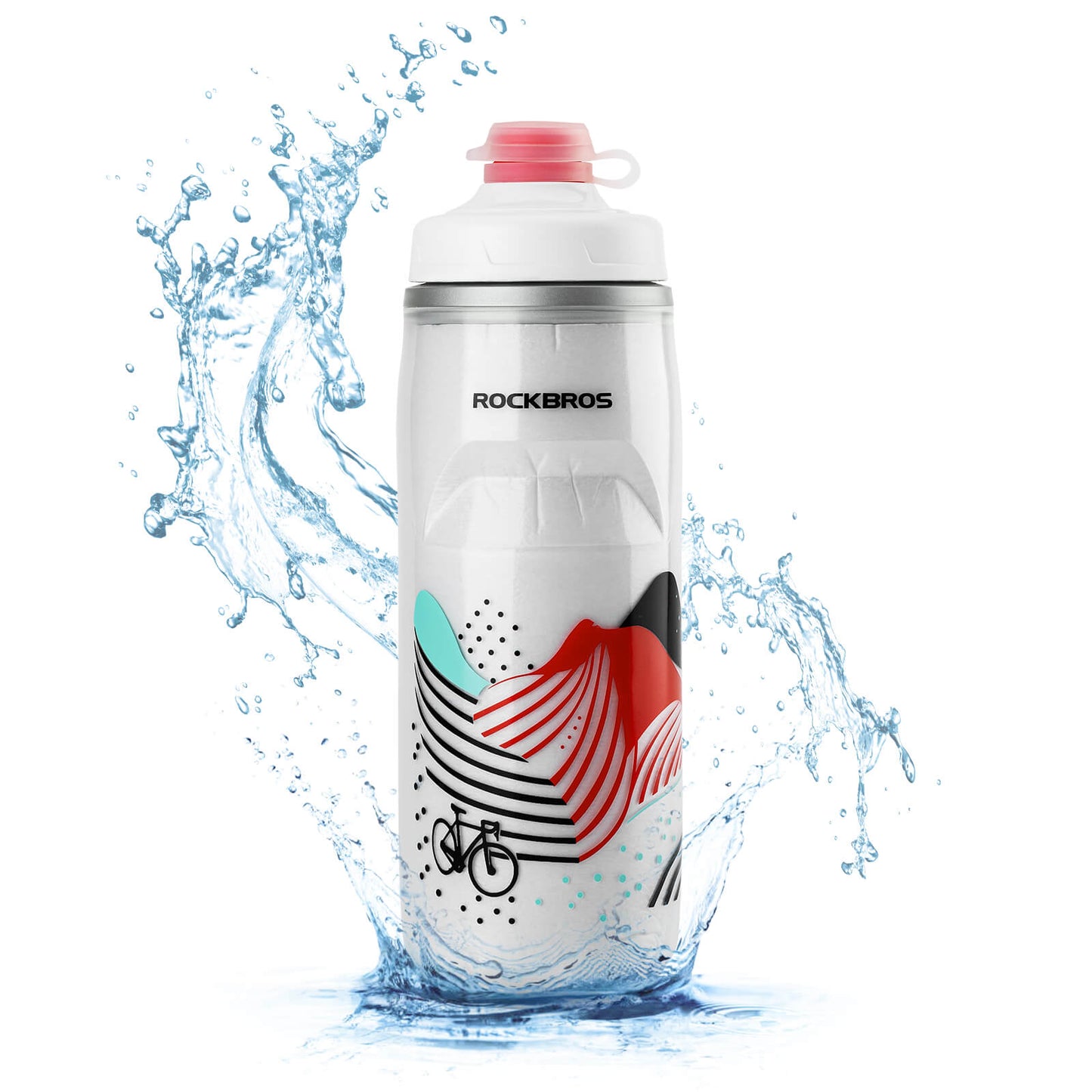 Fietsfles van 620 ml, sportfles met 5-uurs koelfunctie, ROCKBROS