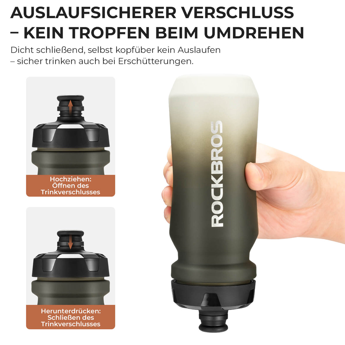 ROCKBROS Fietsfles met lekvaste Pull-Top-sluiting 600/750ml