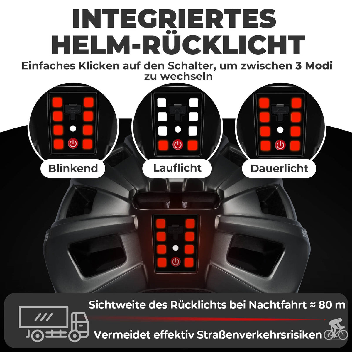 ROCKBROS fietshelm met achterlicht 55-61cm