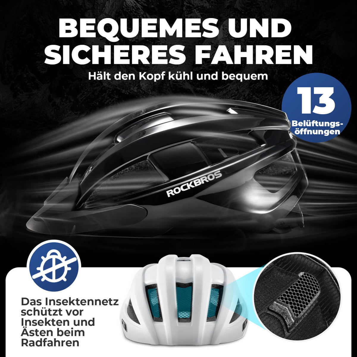 ROCKBROS fietshelm met achterlicht 55-61cm