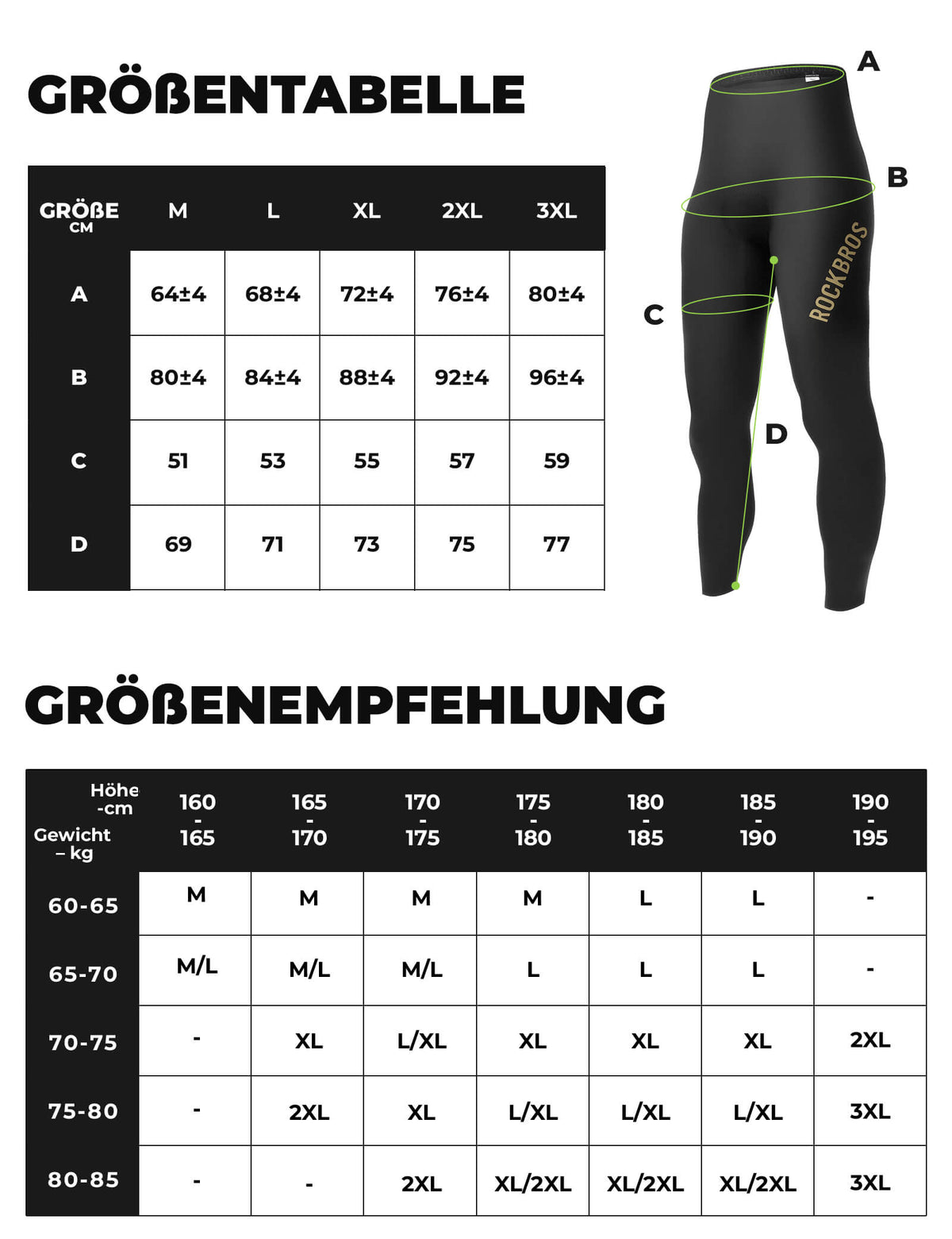 ROCKBROS Fietsbroek Lang Gevoerd Naadloos Snel Drogend Heren