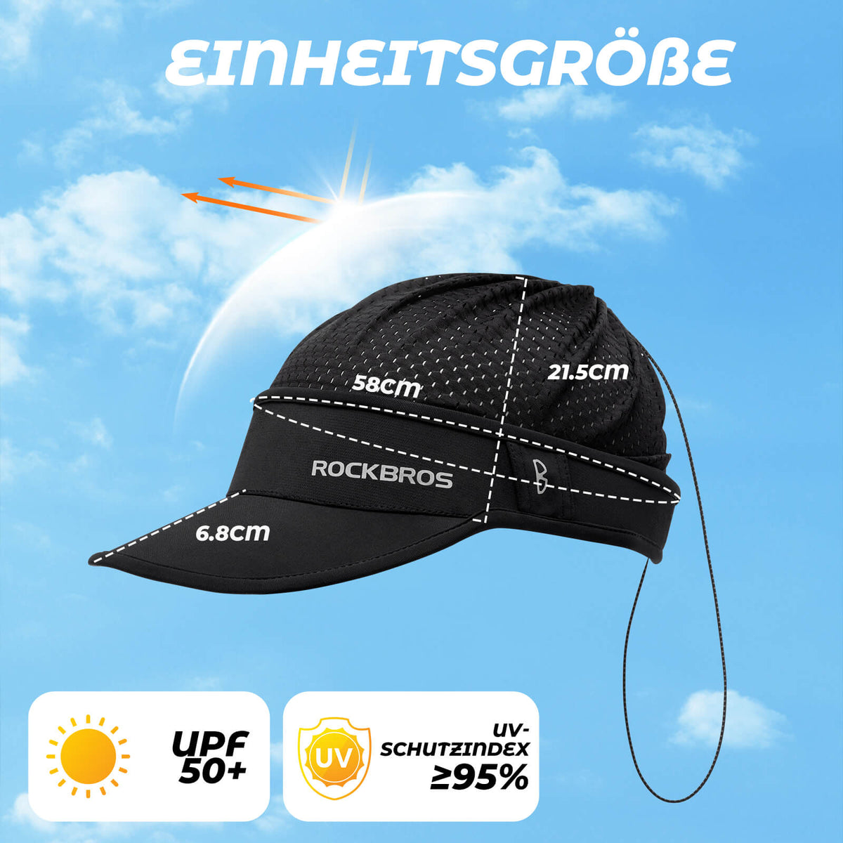 ROCKBROS Paardenstaart Pet UV-Bescherming Zomer Unisex