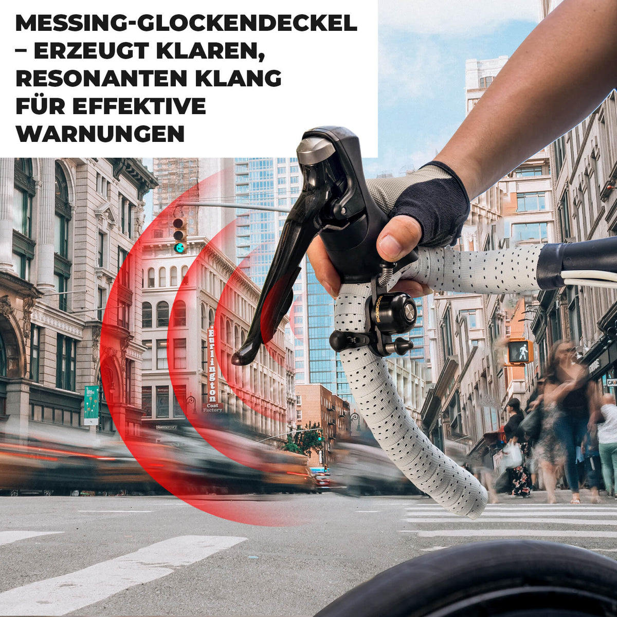 ROCKBROS Racefiets MTB Fietsbel met Dubbele Klepel 180° draaibaar