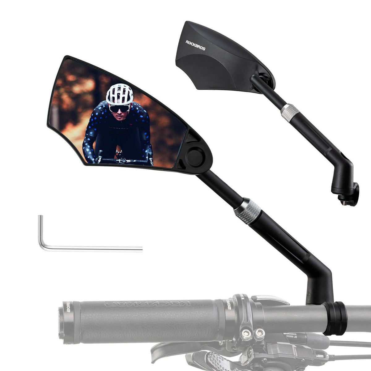 ROCKBROS Fiets Spiegel Achterspiegel 360°Draaibaar Vouwbaar voor Stuur 20–23mm