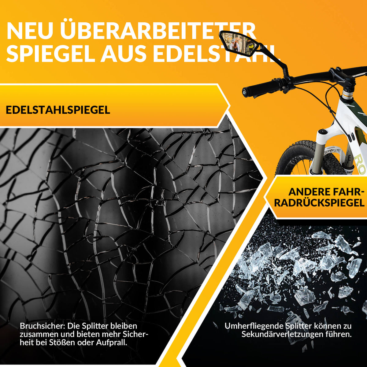ROCKBROS Fietspiegel Achterspiegel 360 ° Verstelbaar voor Stuur 21-26mm