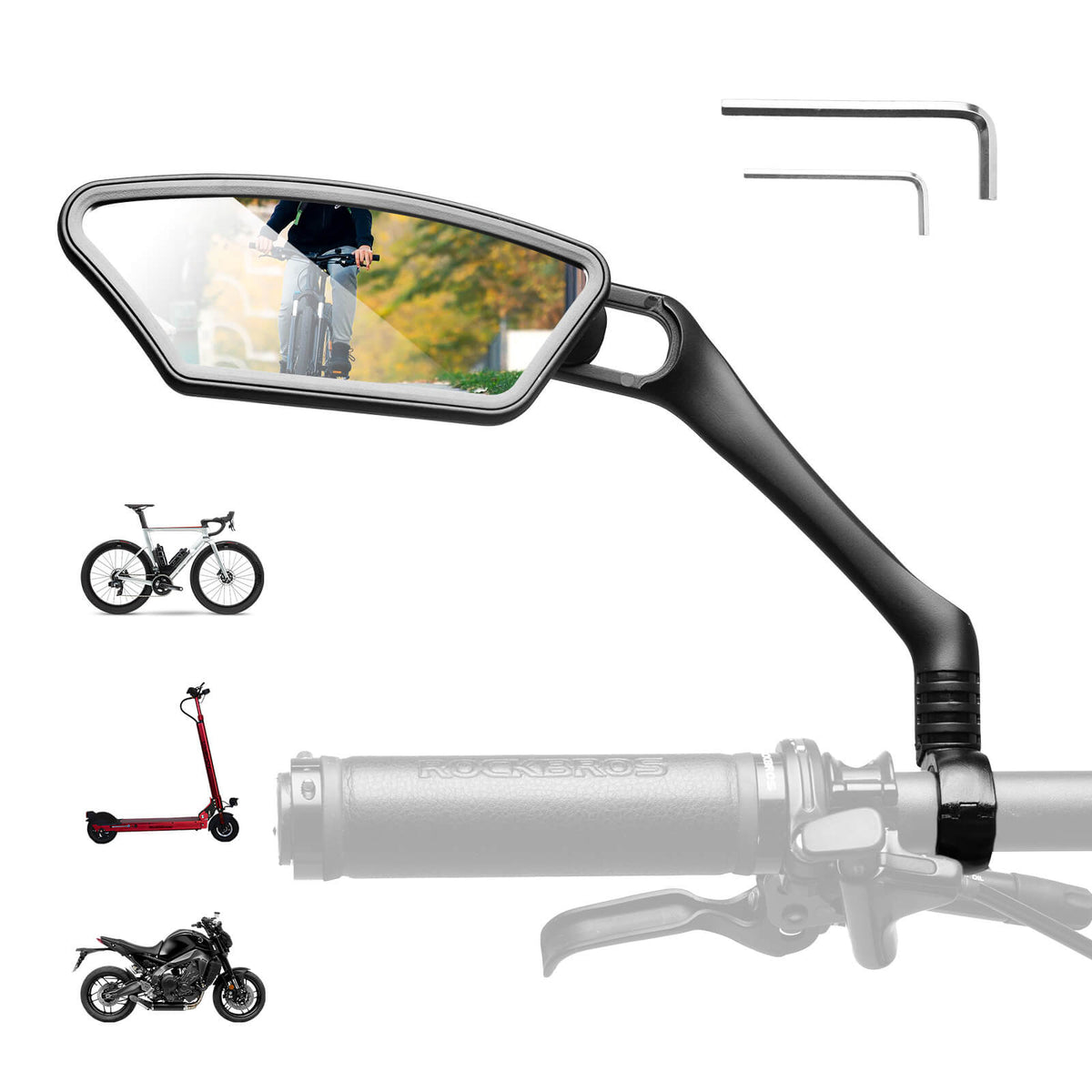 ROCKBROS Fietspiegel Achterspiegel 360 ° Verstelbaar voor Stuur 21-26mm