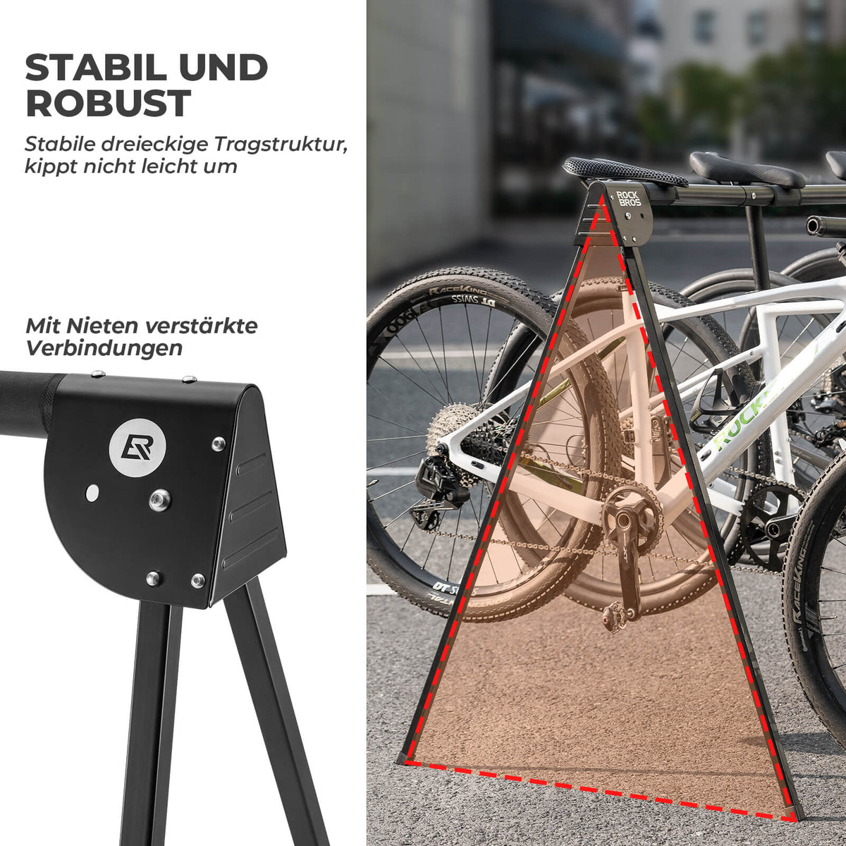 ROCKBROS Fietsenstandaard Ophangbeugel Opvouwbaar Roestvrij Draagkracht tot 80/120 kg