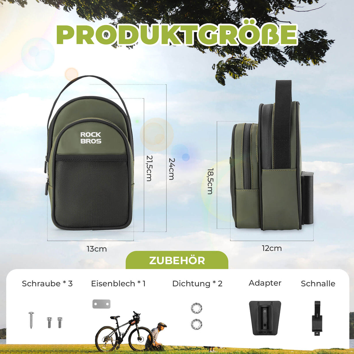 ROCKBROS Stuurertas voor Klapfiets/Brompton 1,8L