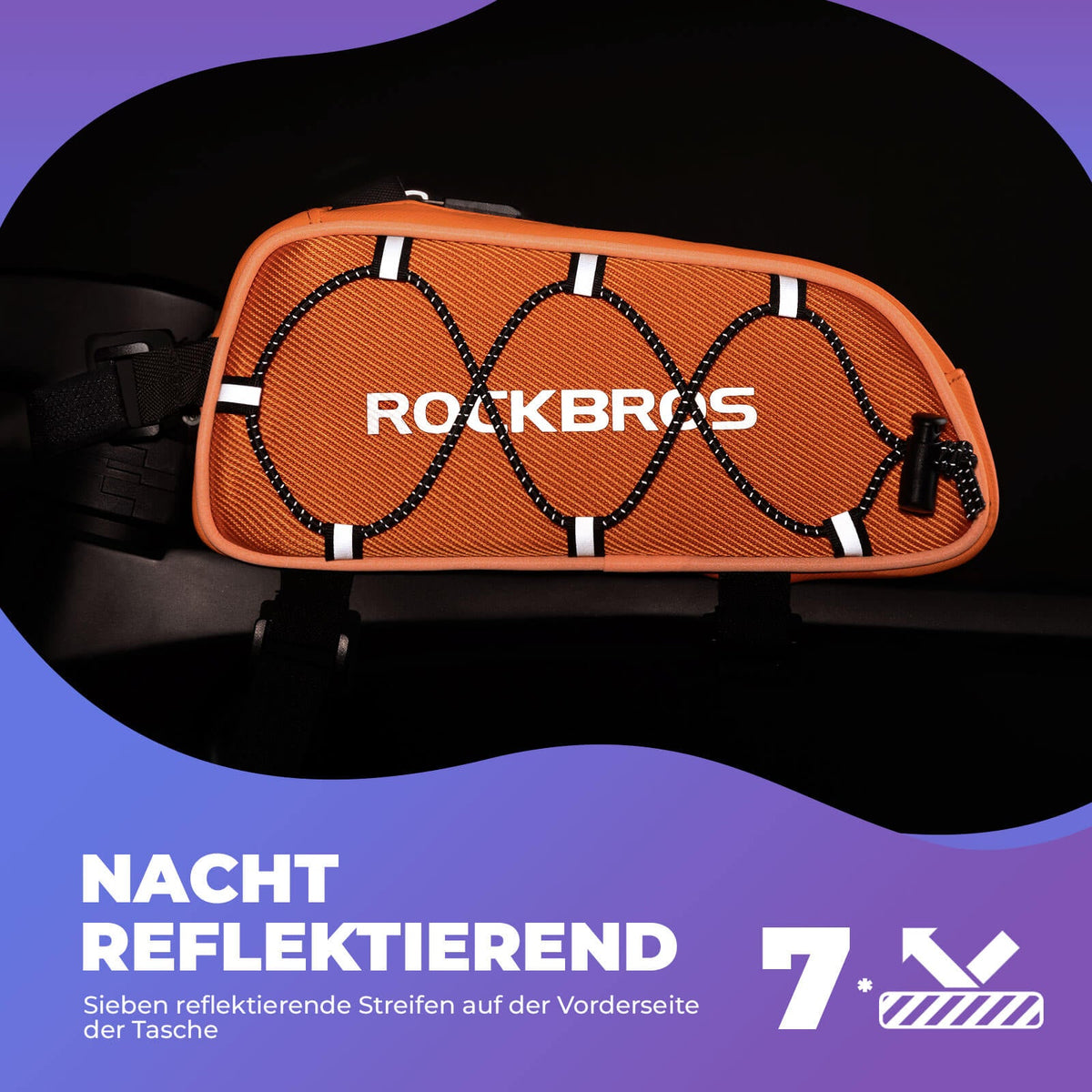 ROCKBROS Buisstas 1 L Volledig Reflecterend Wit/Oranje