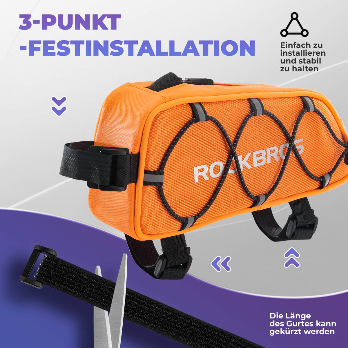 ROCKBROS Buisstas 1 L Volledig Reflecterend Wit/Oranje