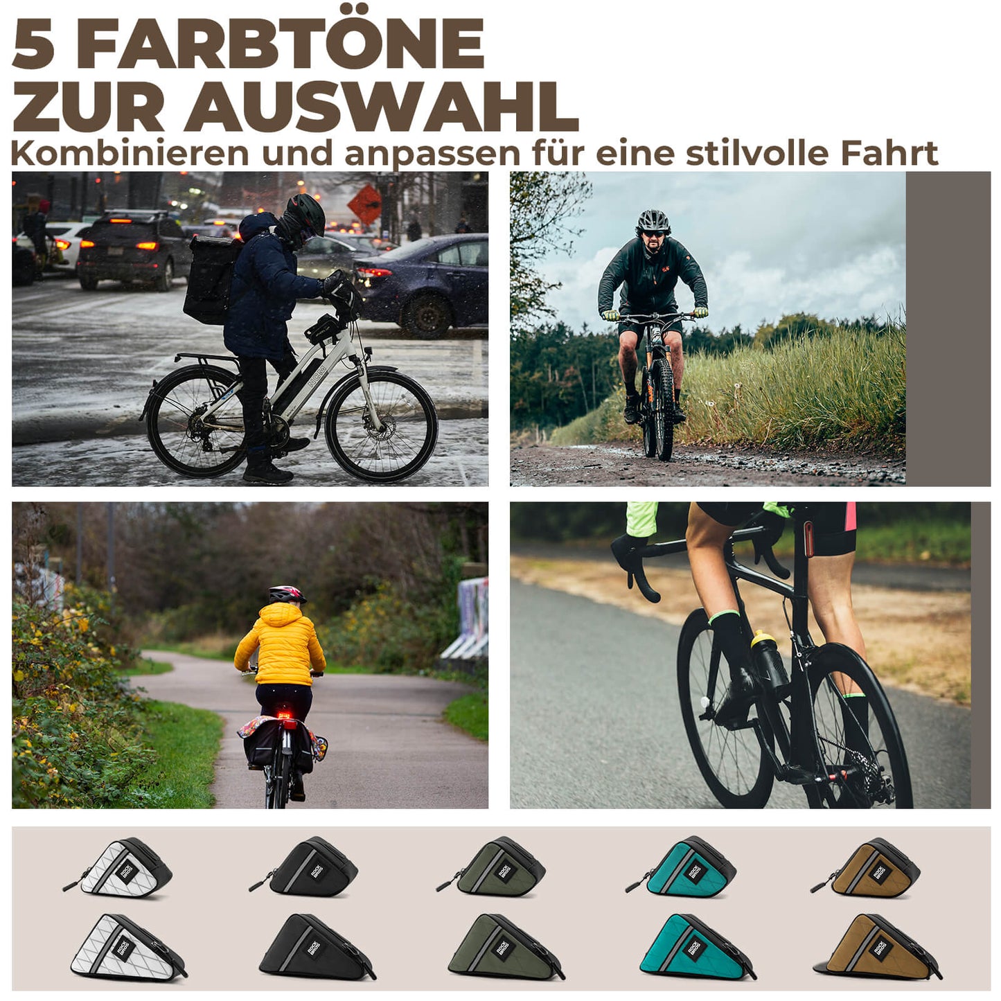 Fietsframetas, driehoekige tas voor Brompton 0,25/0,3L ROCKBROS