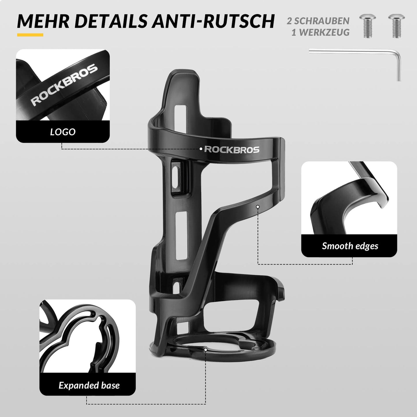 Flessenhouder, fietsaccessoire, lichtgewicht, stevig, ROCKBROS