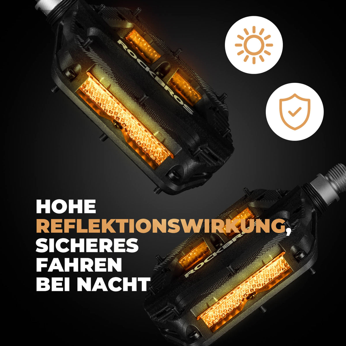 ROCKBROS Platte Fietspedalen Antislip met Reflecterende Strepen