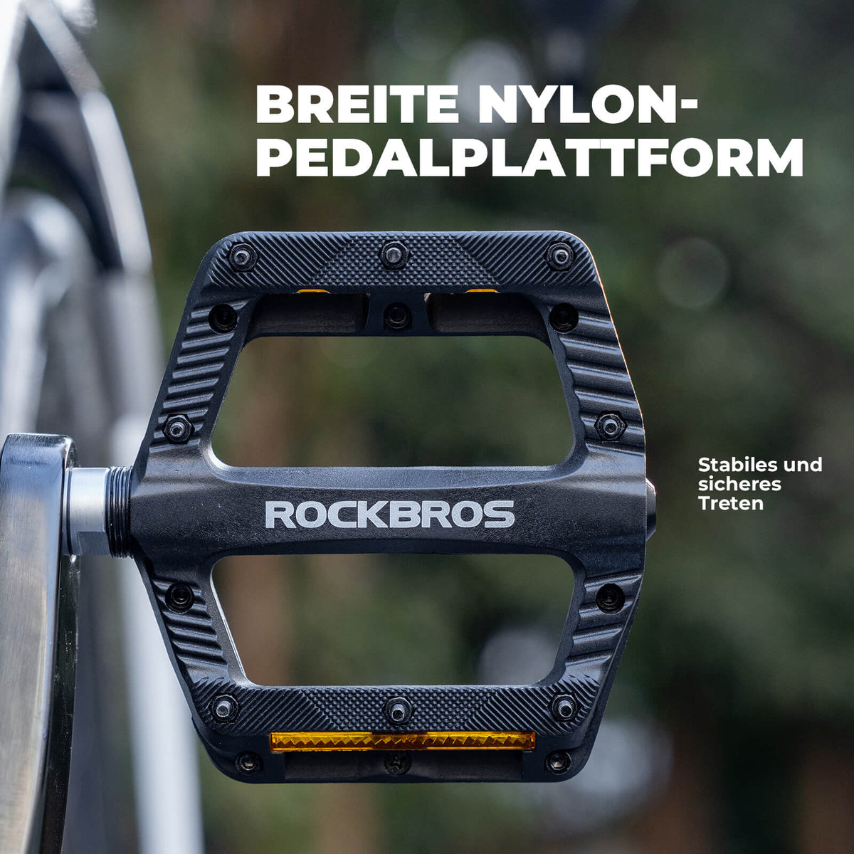 ROCKBROS Platte Fietspedalen Antislip met Reflecterende Strepen