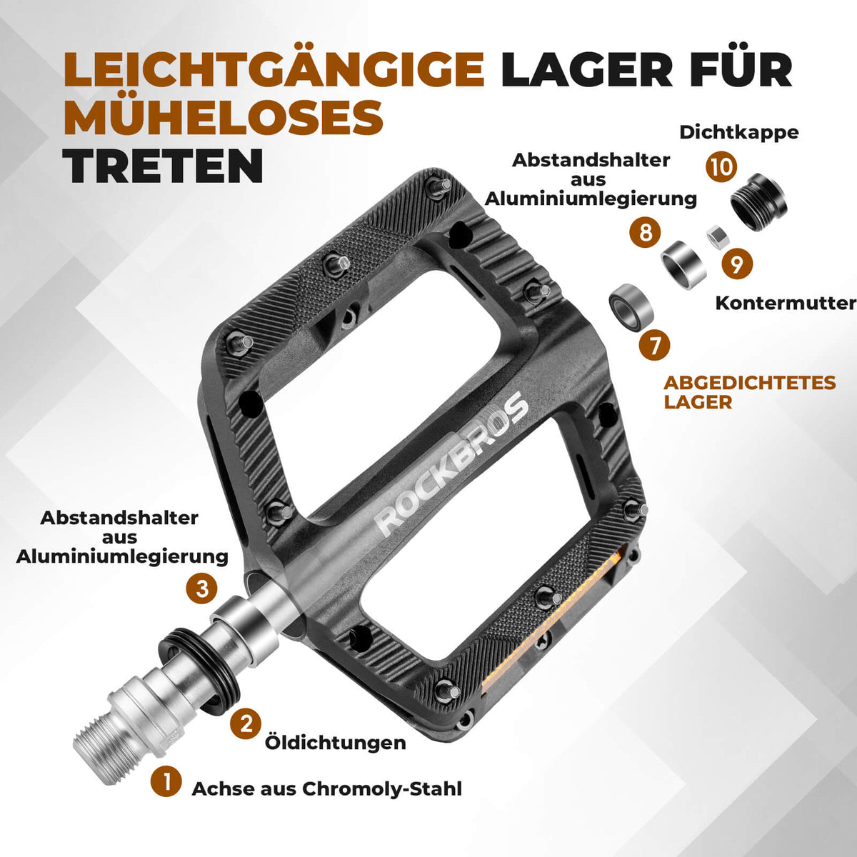 ROCKBROS Platte Fietspedalen Antislip met Reflecterende Strepen