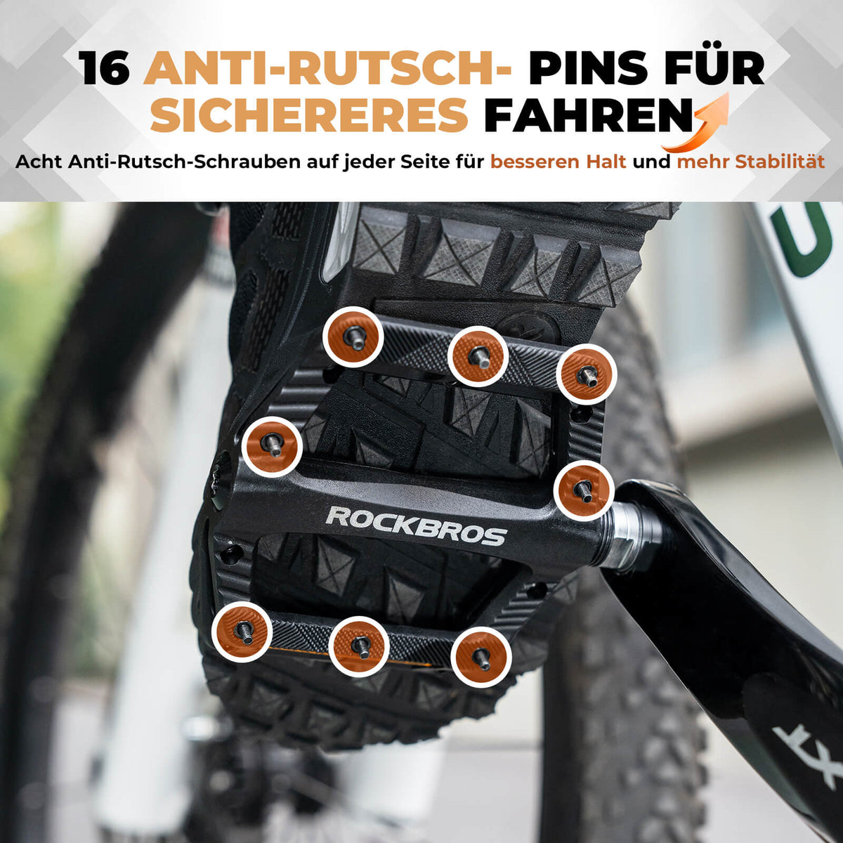 ROCKBROS Platte Fietspedalen Antislip met Reflecterende Strepen