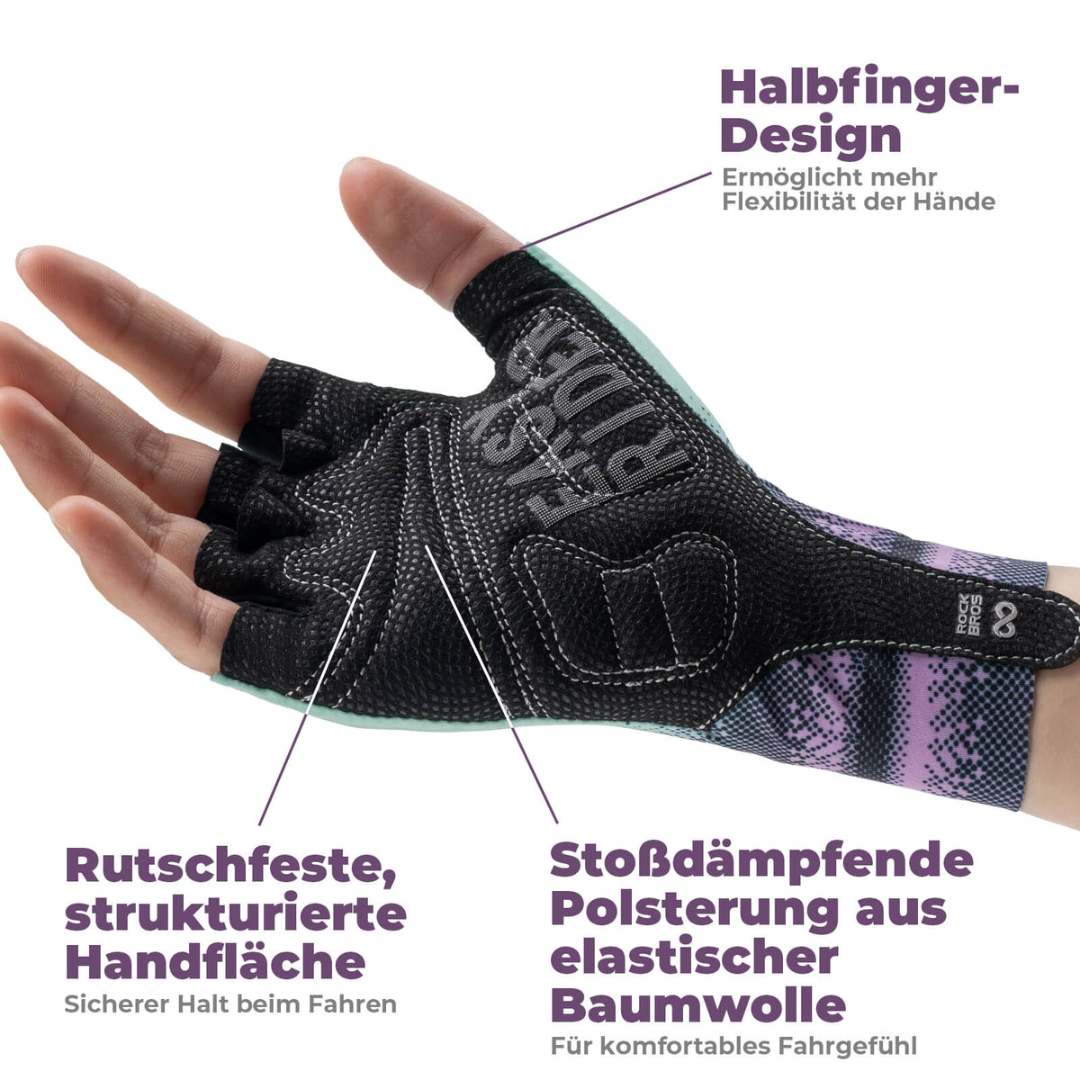 ROCKBROS Halve vinger fiets handschoenen Ademend Antislip Zomer