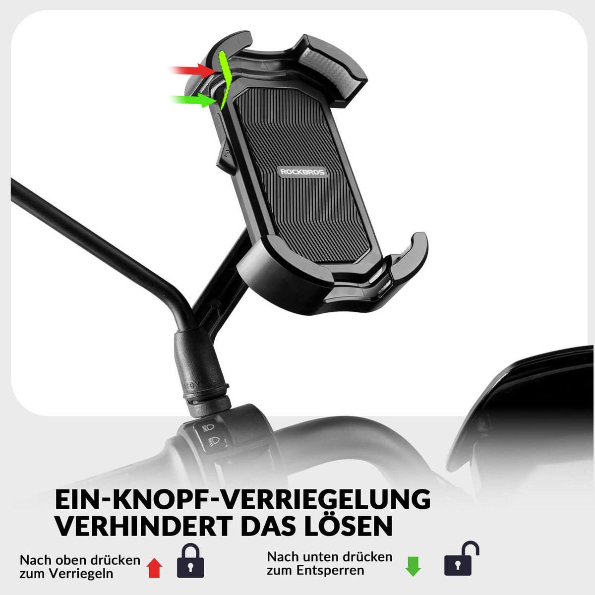 ROCKBROS Telefoonhouder Fiets Telefoonhouder Motor 360° Draaibaar voor 4,7-7,0 inch