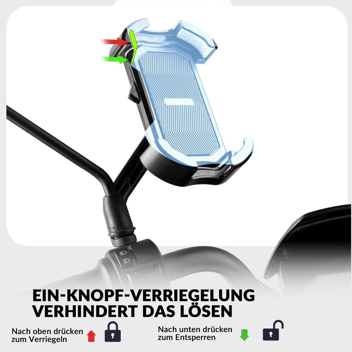 ROCKBROS Telefoonhouder Fiets Telefoonhouder Motor 360° Draaibaar voor 4,7-7,0 inch