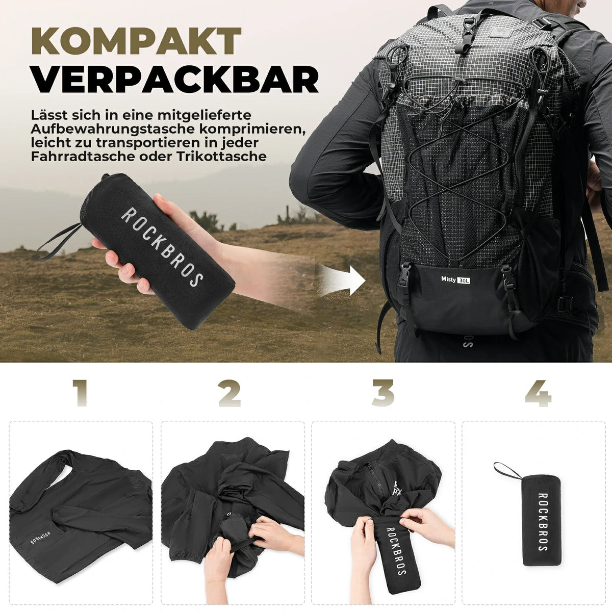 ROCKBROS Heren Lichte Fietsjack Ademend Lente
