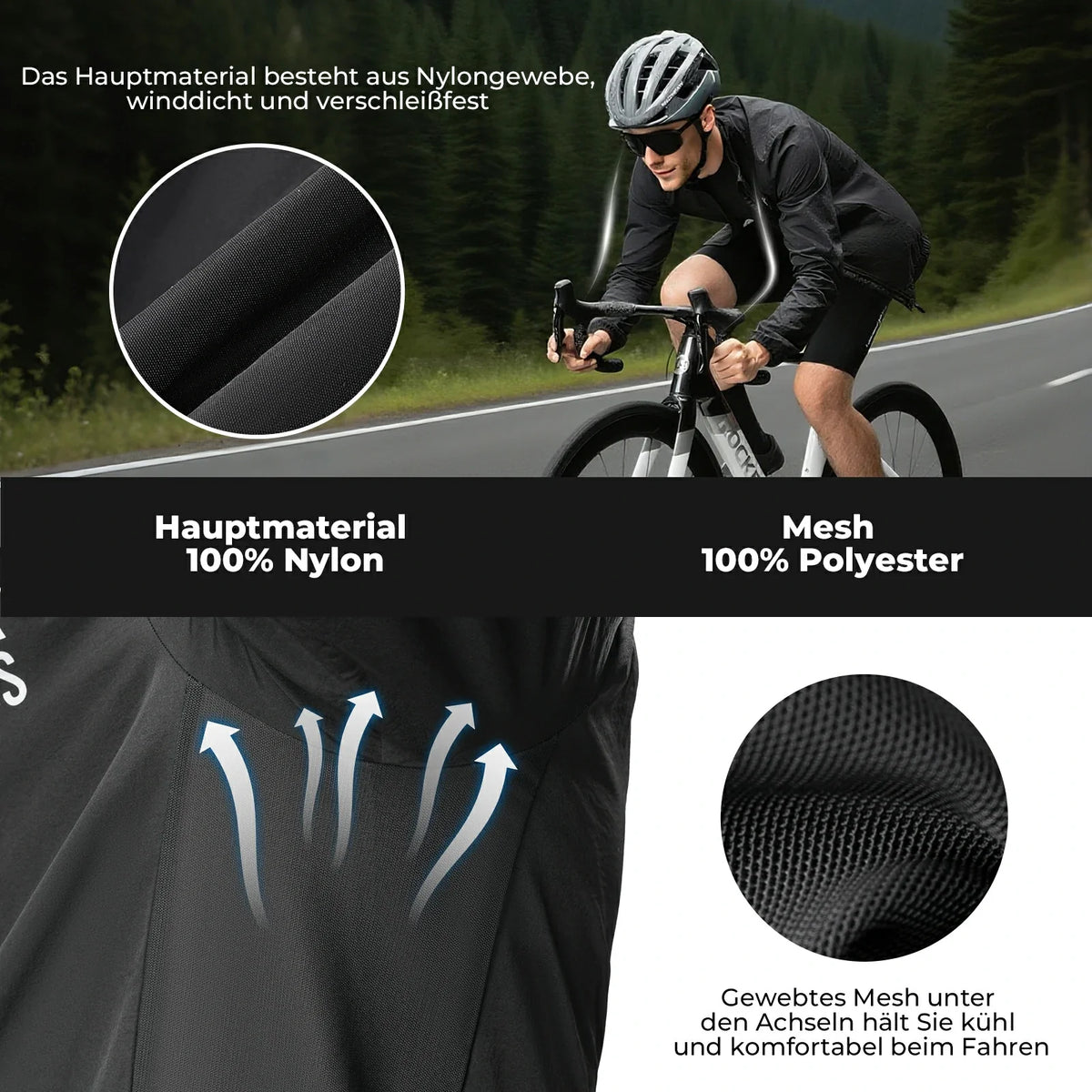 ROCKBROS Heren Lichte Fietsjack Ademend Lente
