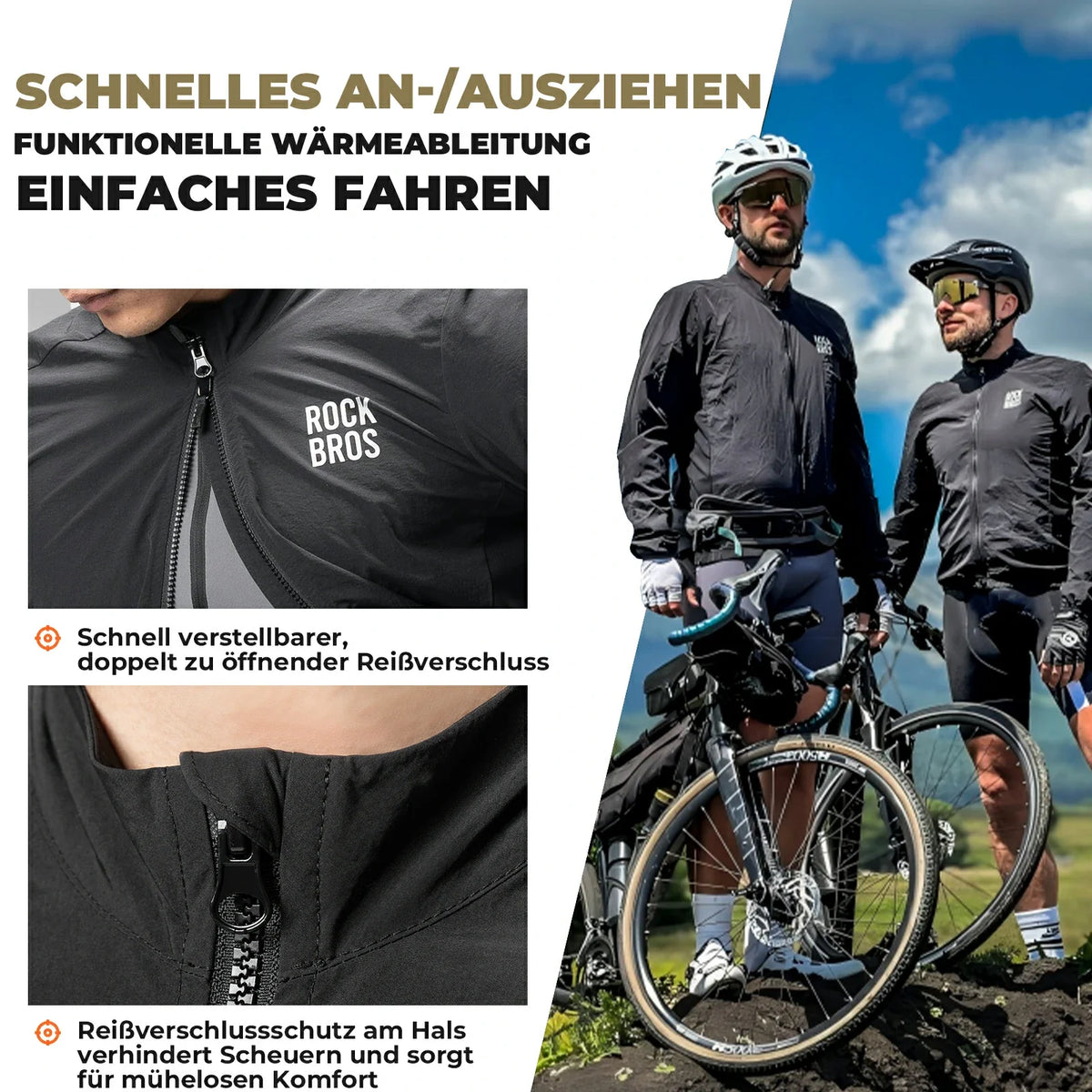 ROCKBROS Heren Lichte Fietsjack Ademend Lente
