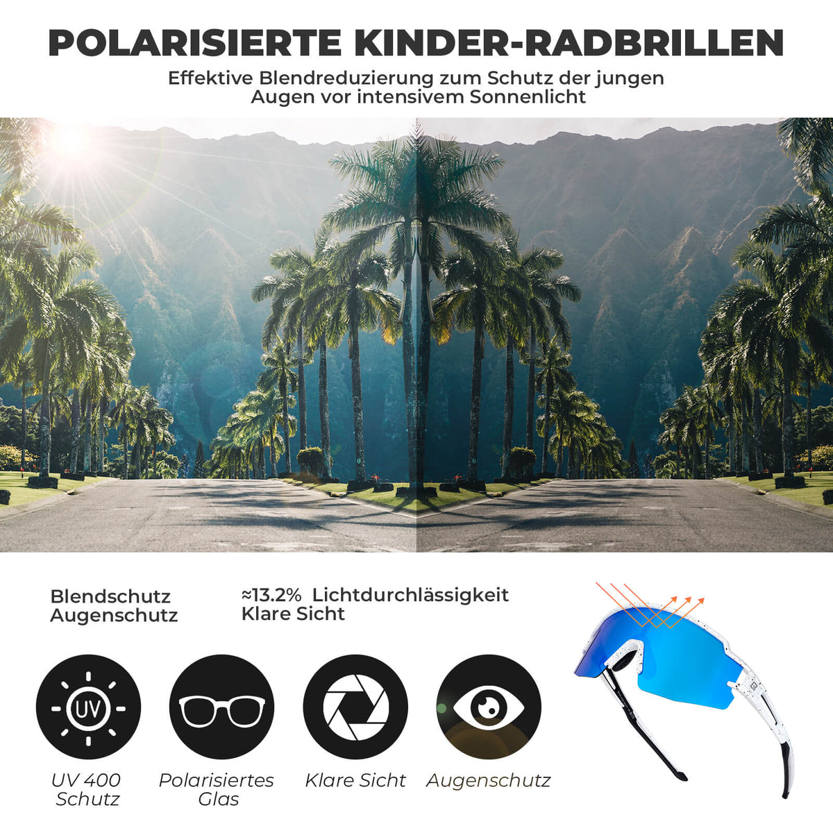 ROCKBROS Gepolariseerde sport- en fietsbril voor kinderen